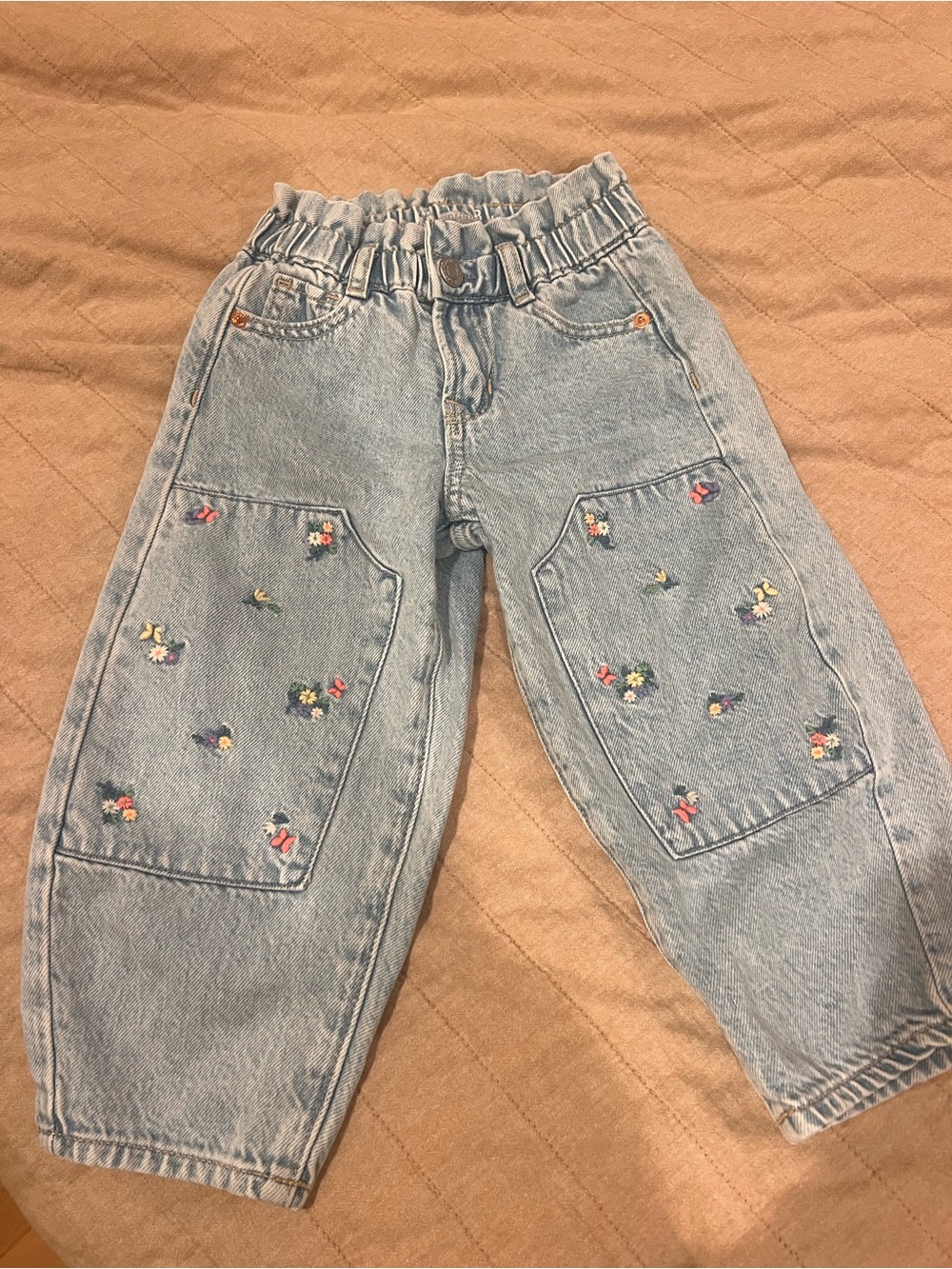 GAP Light Blue Denim Jeans with Embroidered Flowers
